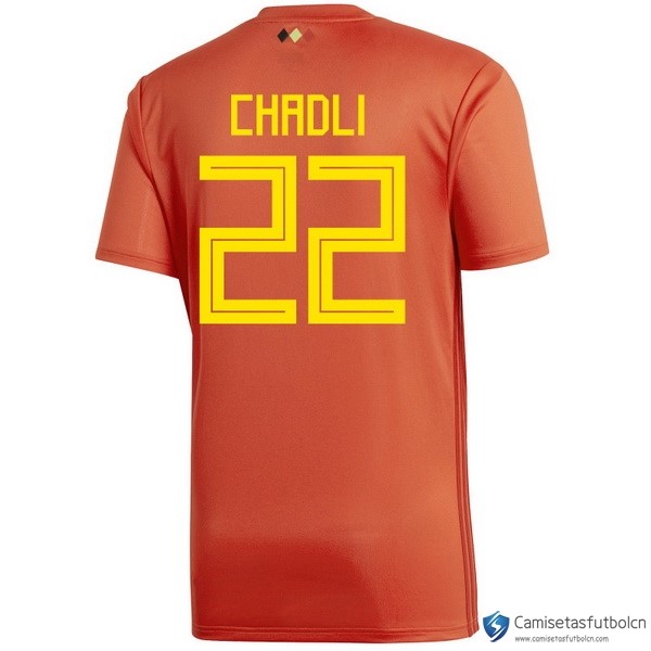 Camiseta Seleccion Belgica Primera equipo Chadli 2018 Rojo